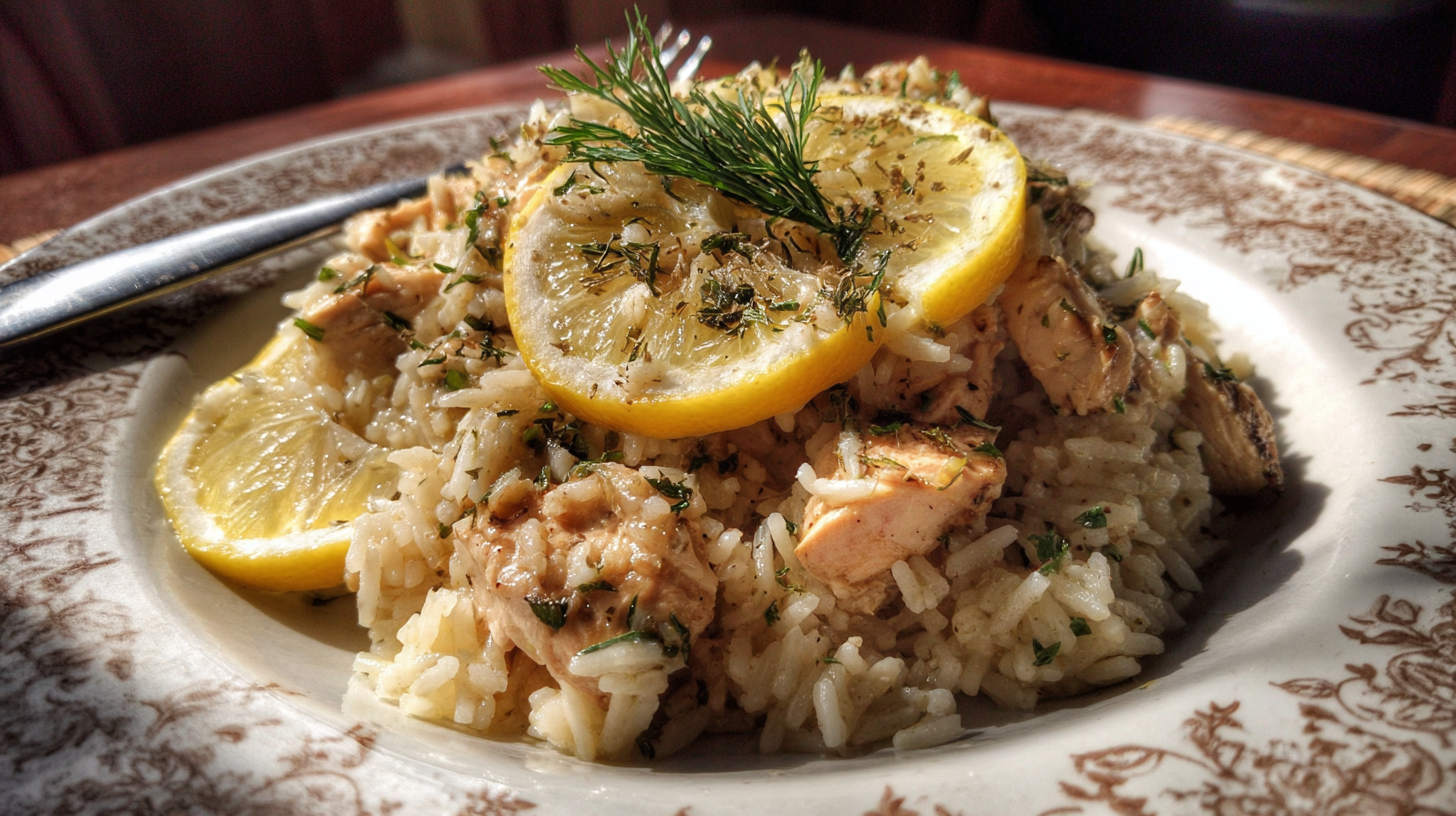 Slow Cooker Lemon Herb Chicken and Rice