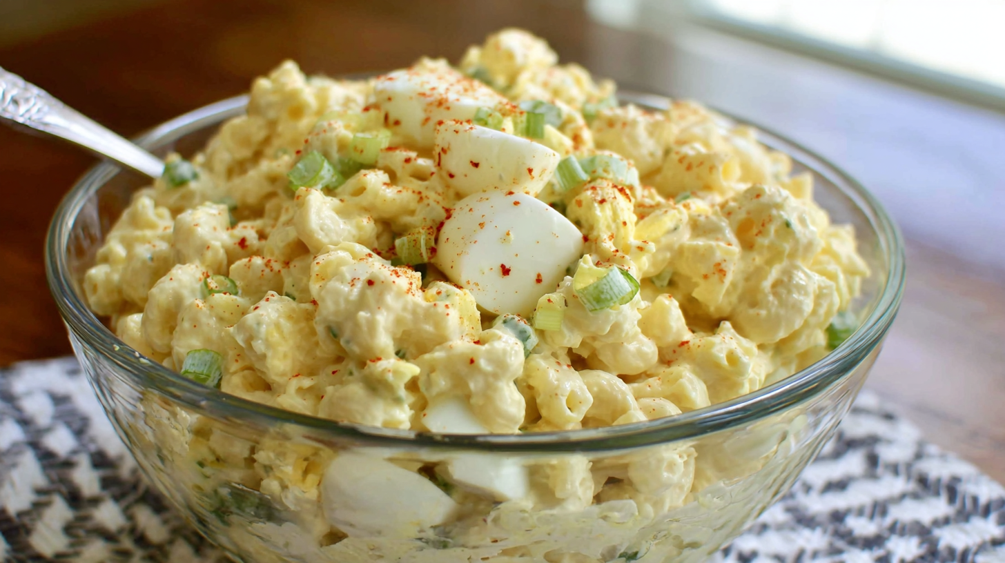 Creamy Deviled Egg Macaroni Salad
