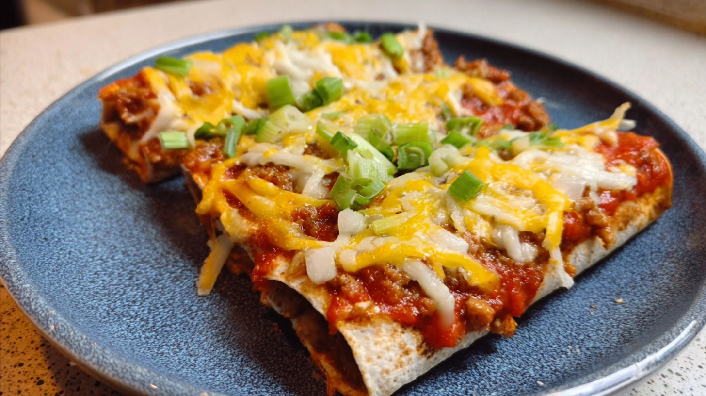 Cheesy Spicy Mexican Pizza Burritos