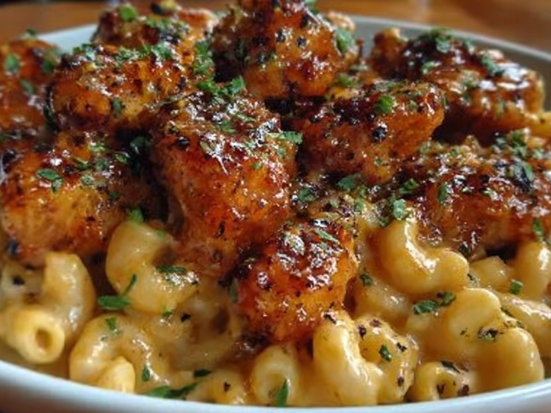 Delicious Spicy Honey Chicken with Mac and Cheese