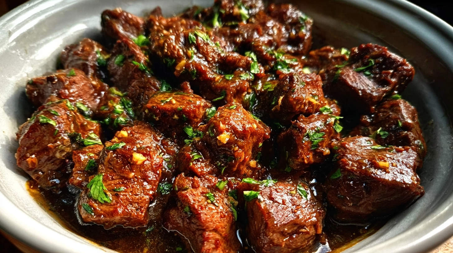 Slow Cooker Garlic Butter Beef Bites