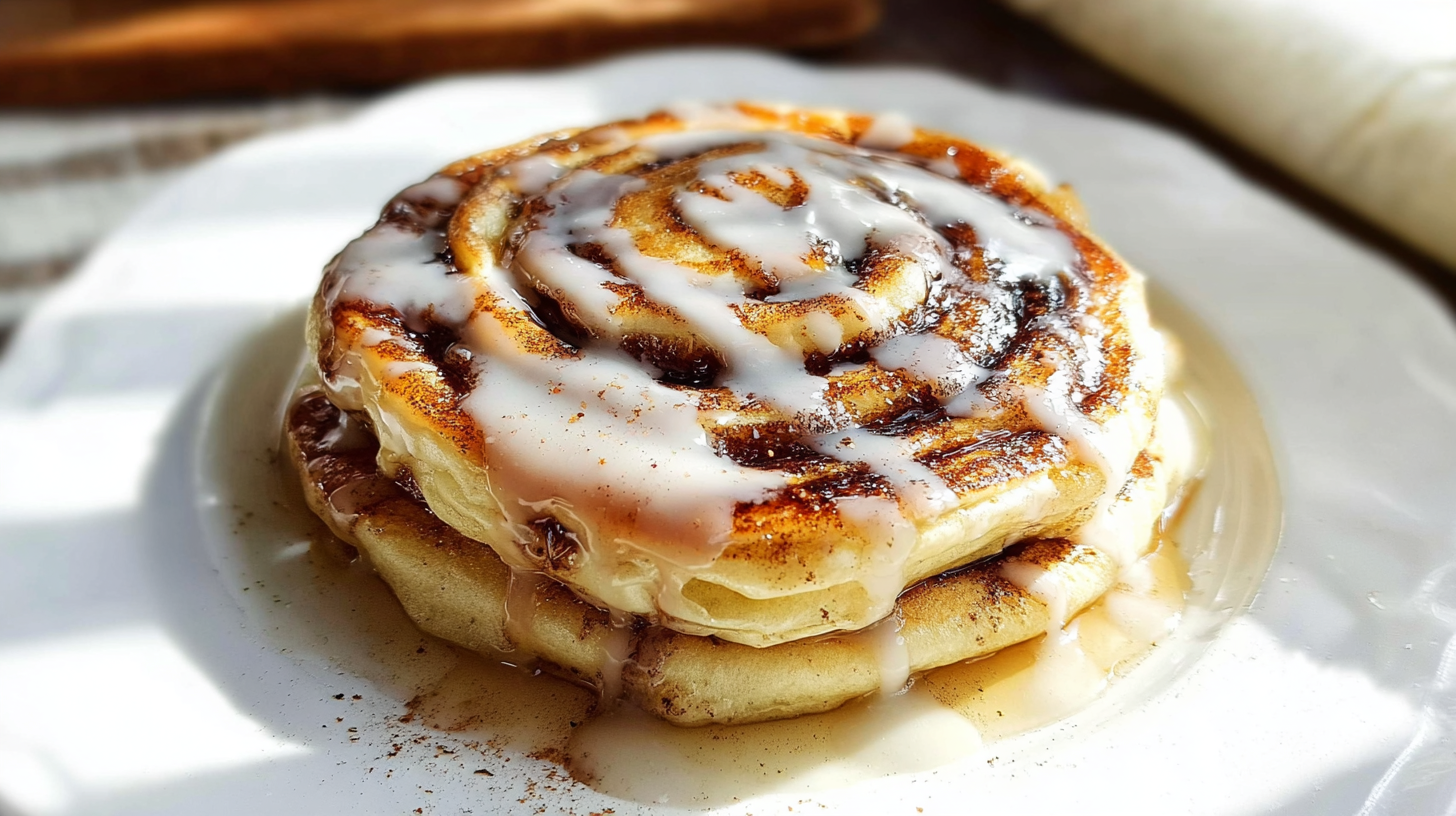 Fluffy Cinnamon Roll Pancakes