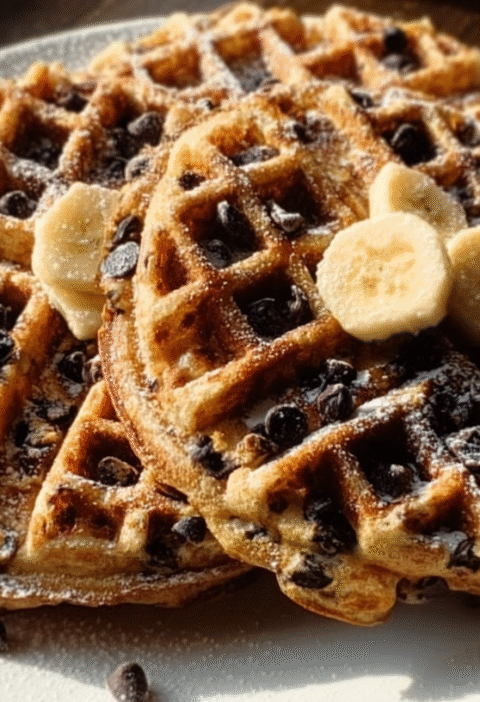 Crispy Chocolate Chip Waffles
