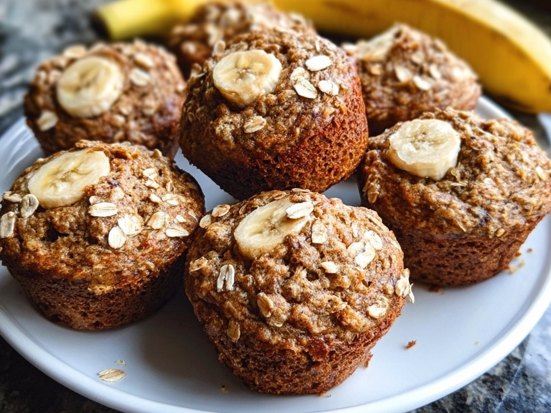 Healthy Banana Oatmeal Muffins
