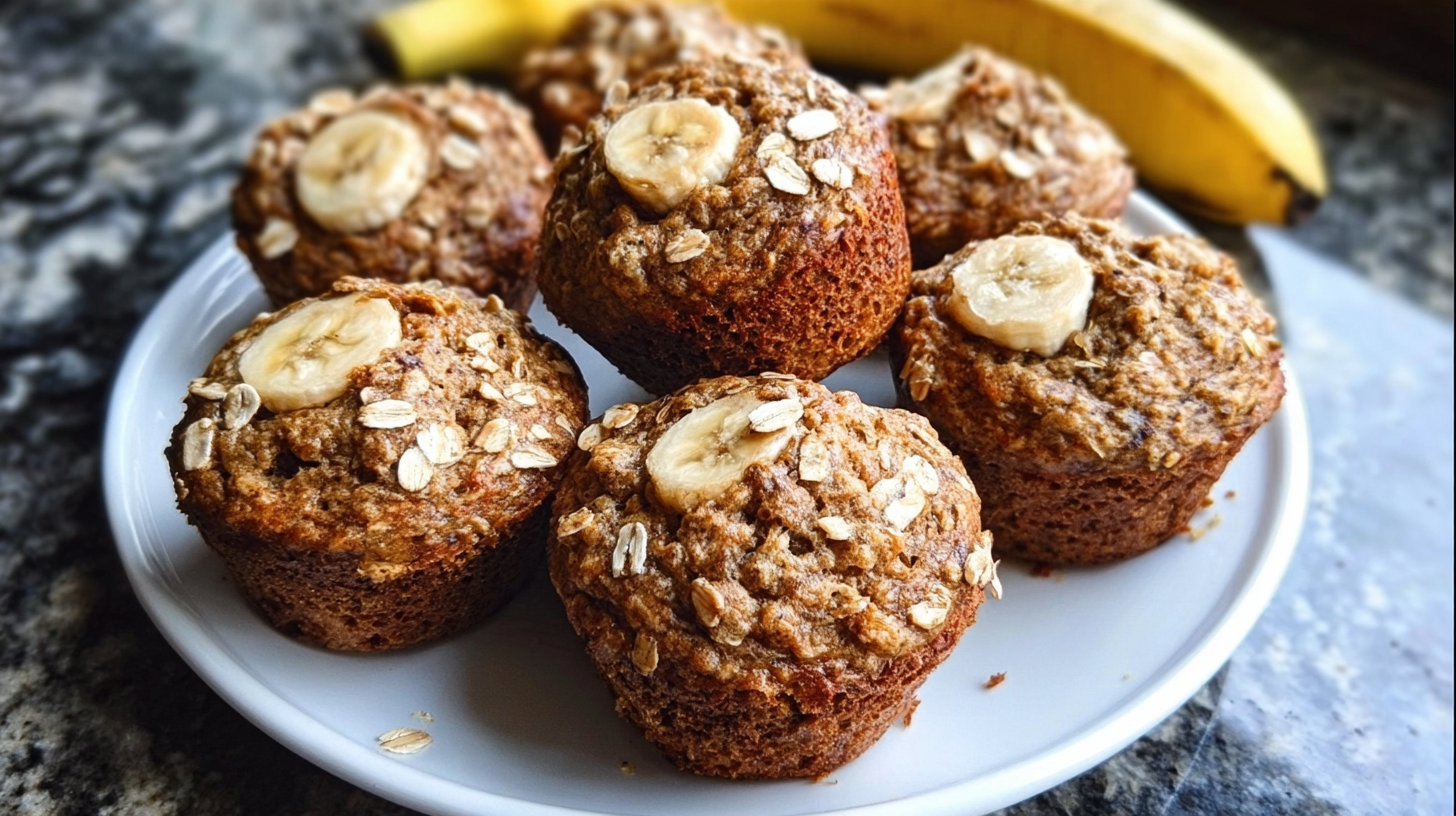Healthy Banana Oatmeal Muffins
