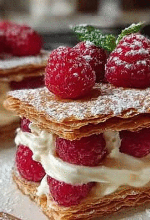 Raspberry Cream Napoleons