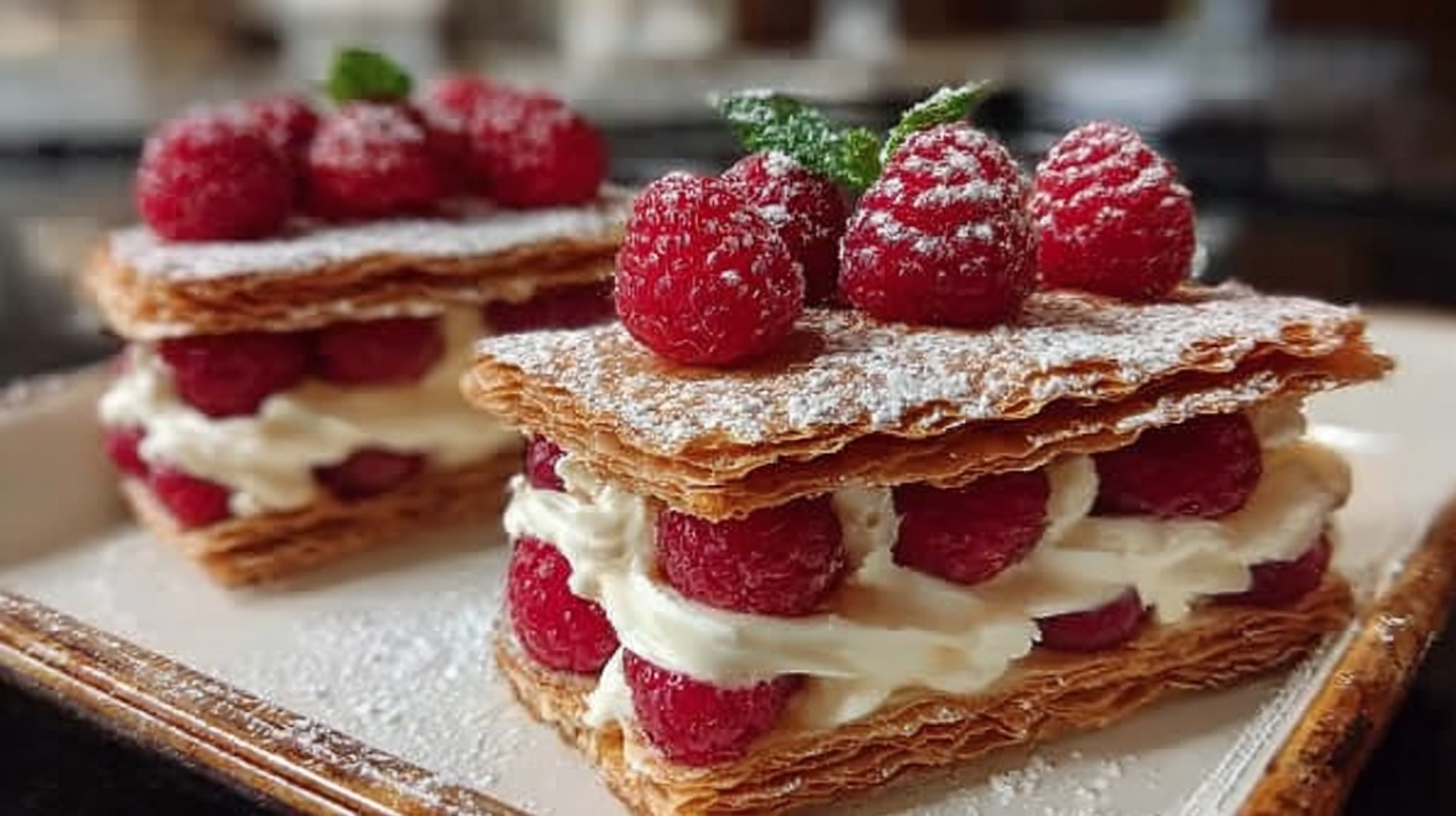 Raspberry Cream Napoleons