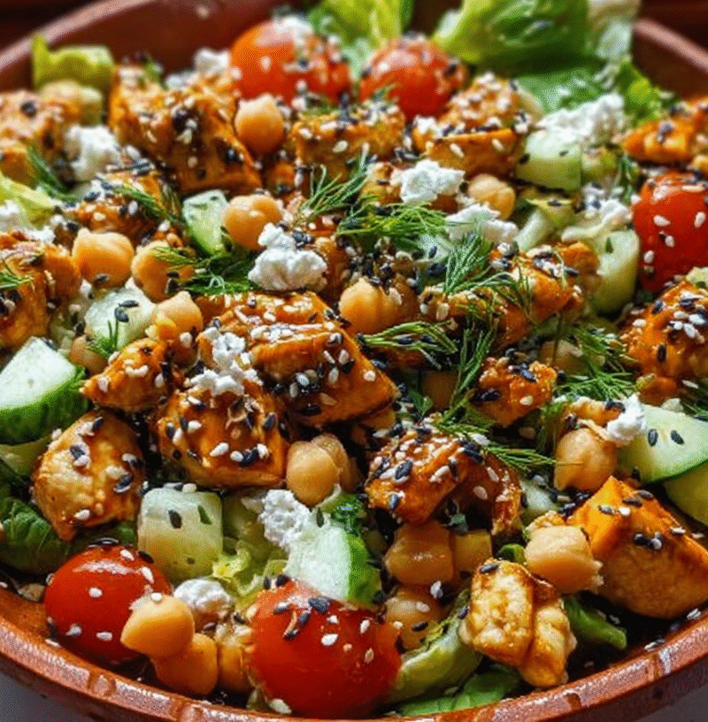 Sesame Chicken and Chickpea Salad