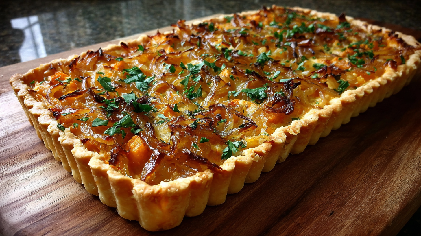 Caramelized Onion Butternut Squash Tart