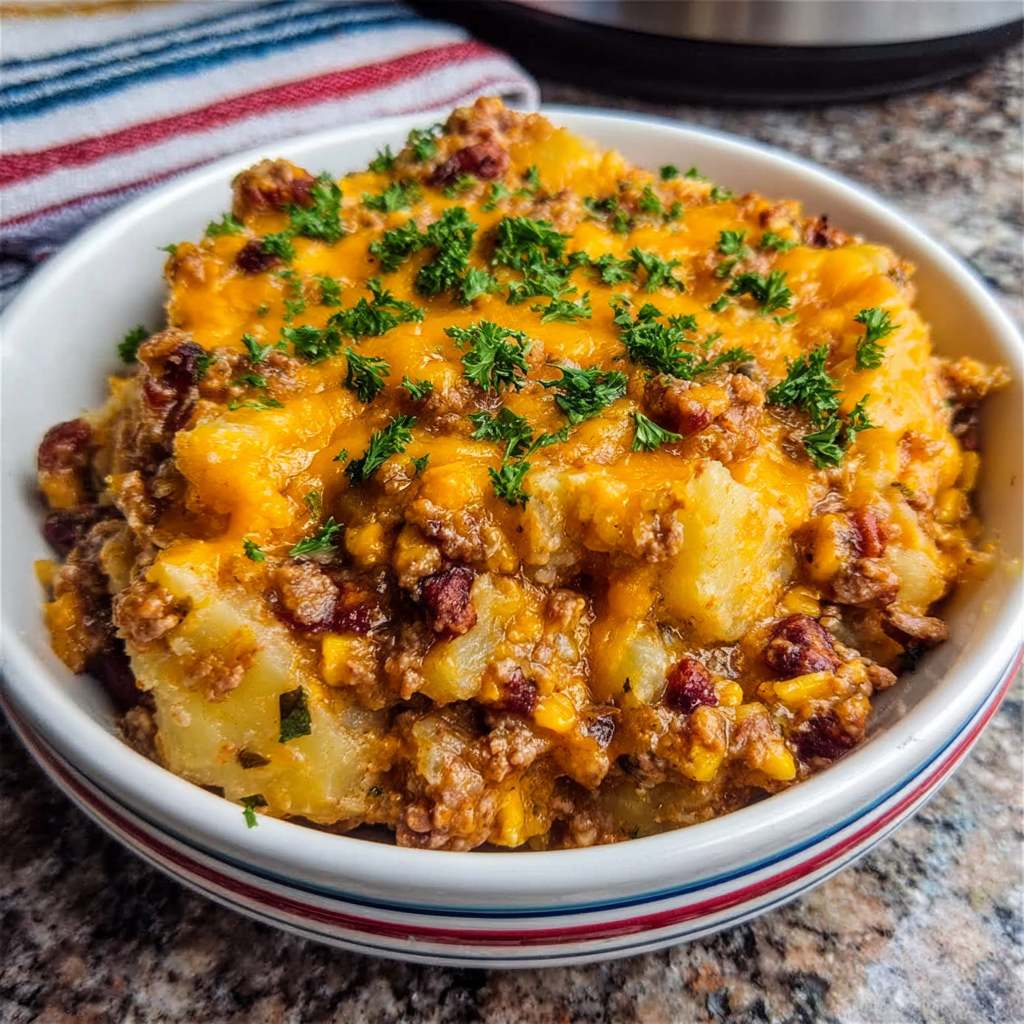Slow Cooker Cowboy Potato Casserole